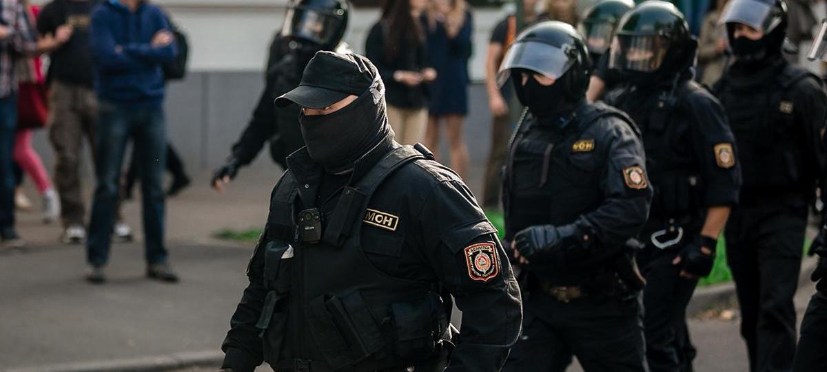 Силовики на Марше справедливости в Бресте 20 сентября 2020 года