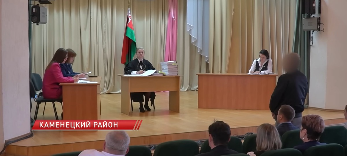 Выездной суд в Каменецком районе за падеж скота на предприятии. Скриншот видео СТВ