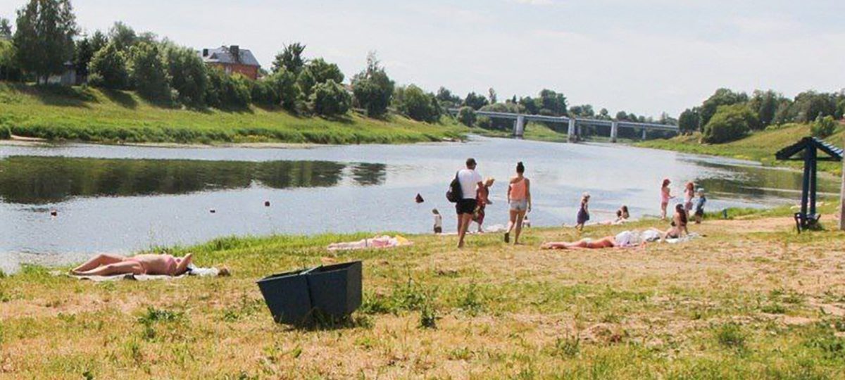 пляж возле леса