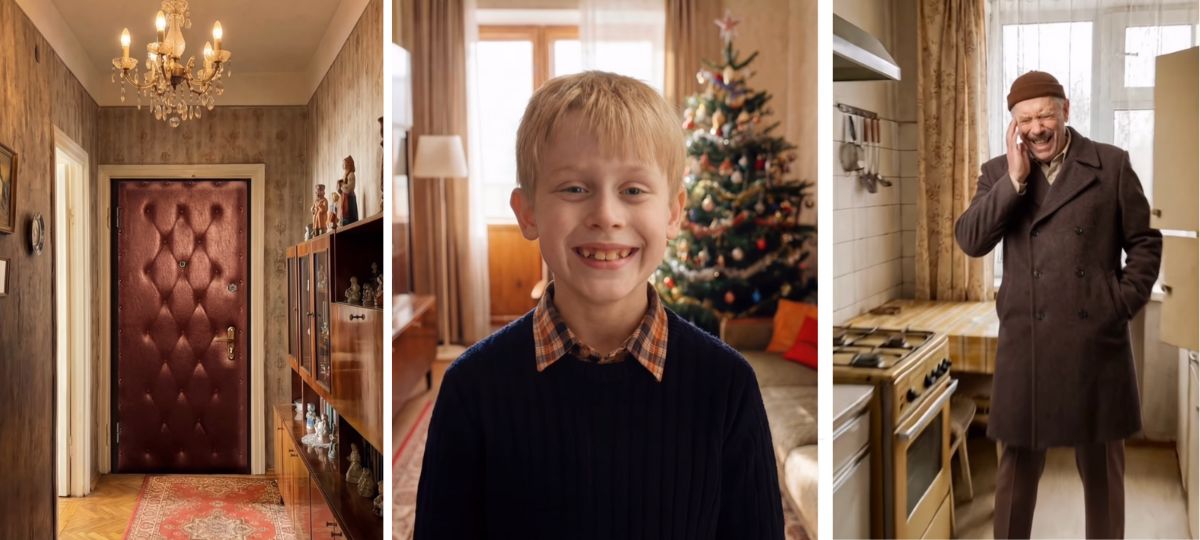 Один дома, коллаж, видео