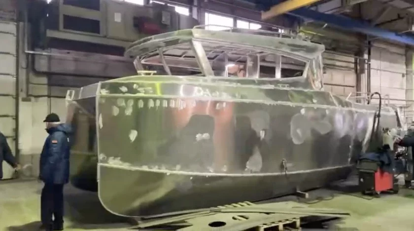 Прототип первого беларуского катера-катамарана.