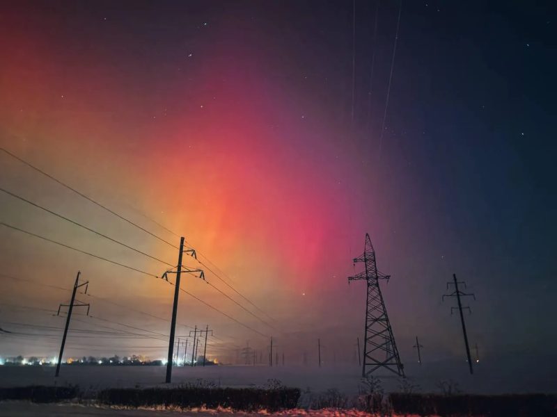 Полярное сияние в Беларуси 20 января 2026 года