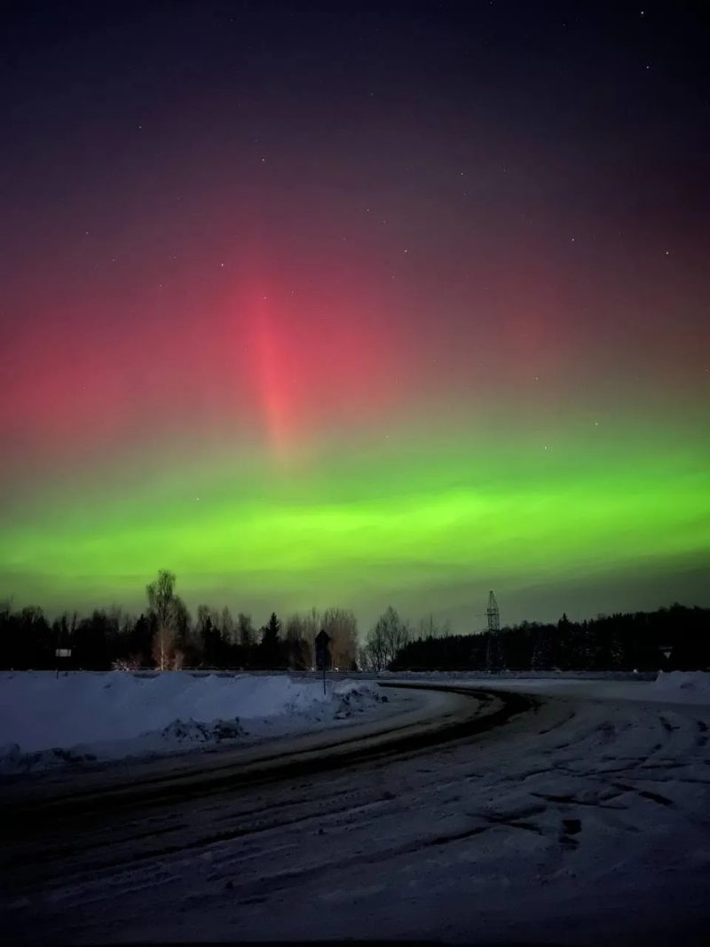 Полярное сияние в Беларуси 20 января 2026 года
