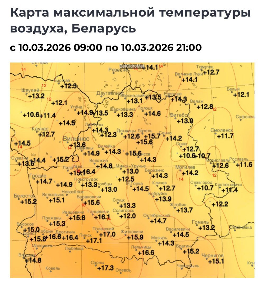 температура в Беларуси