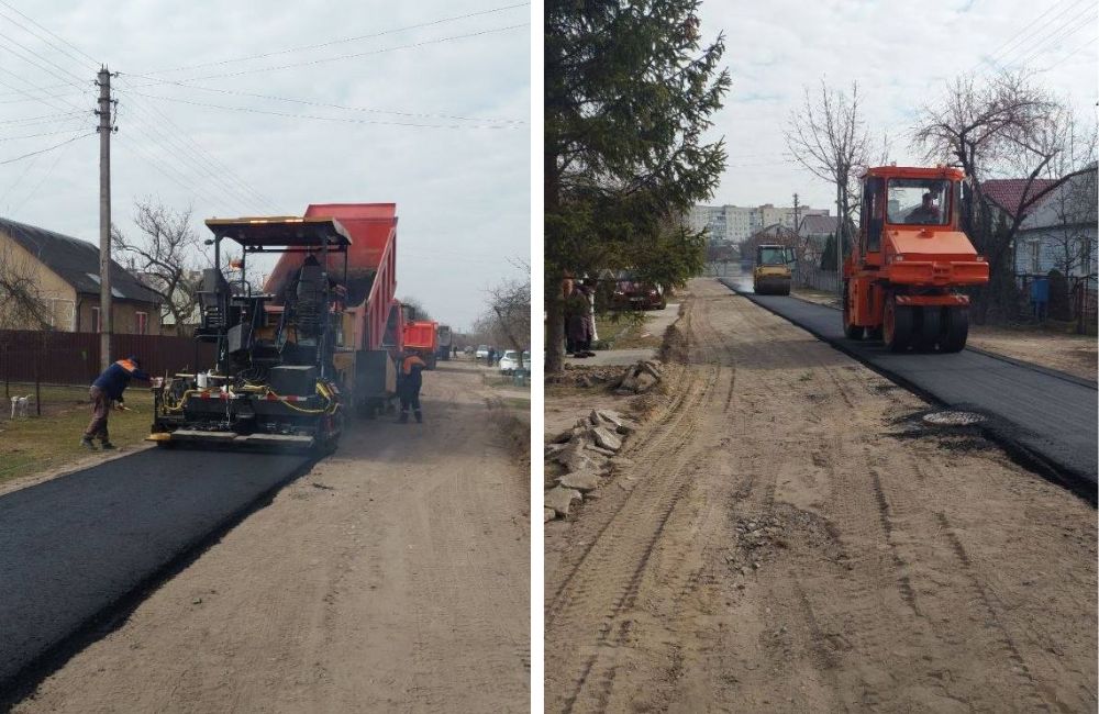 Асфальтирование дороги на Ломоносова в Бресте
